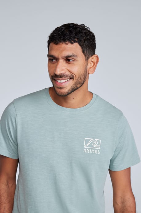 'Jacob' Men's Cotton T-Shirt Comfy Beach Summer Casual Tee Pale Green - Image 5