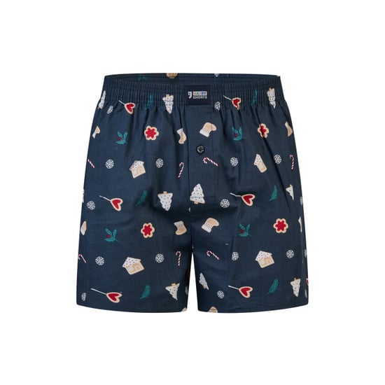 Happy Shorts Wijde kerst boxershort heren x-mas cookies blauw - Image 1