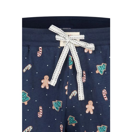 Happy Shorts Heren pyjama broek lang donkerblauw gingerbread kerst print - Image 3