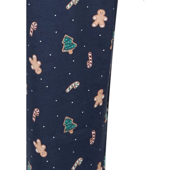 Happy Shorts Heren pyjama broek lang donkerblauw gingerbread kerst print - Image 4