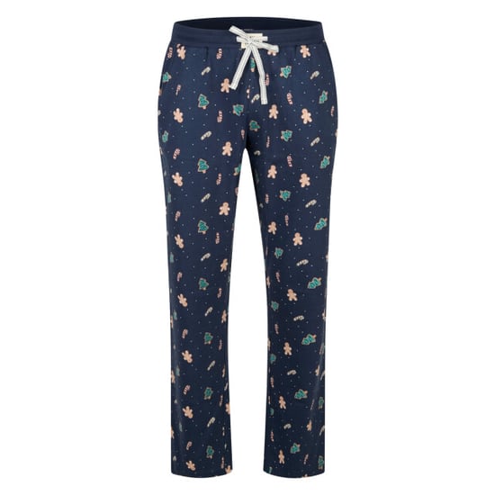 Happy Shorts Heren kerst pyjama set shirt + broek groen/donkerblauw gingerbread print - Image 4