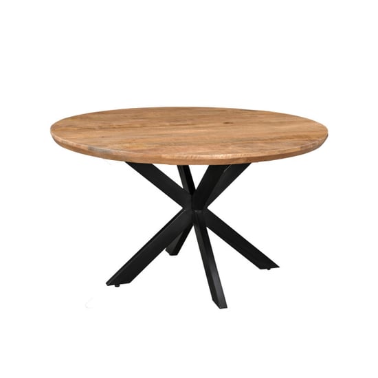 Livingfurn eetkamertafel jesper round 150cm mangohout / gecoat staal - Image 1