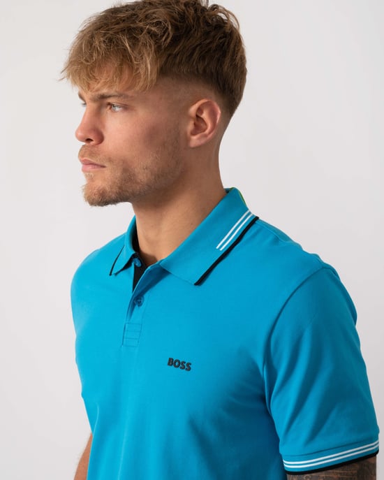 Paul Short Sleeve Polo Shirt in Marine - Image 2