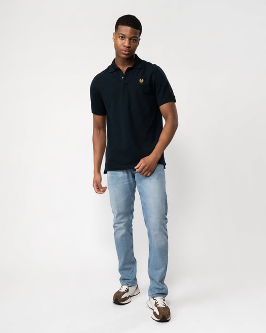 Short Sleeve Polo in Dark Blue - Image 3