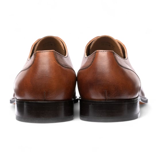Chapman & Moore Men's Brown Plain Leather Brogue Cap-Toe Oxford Shoes - Image 5