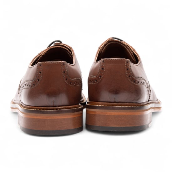 Chapman & Moore Men's Brown Leather Derby Brogue Oxford Dress Shoes - Image 5