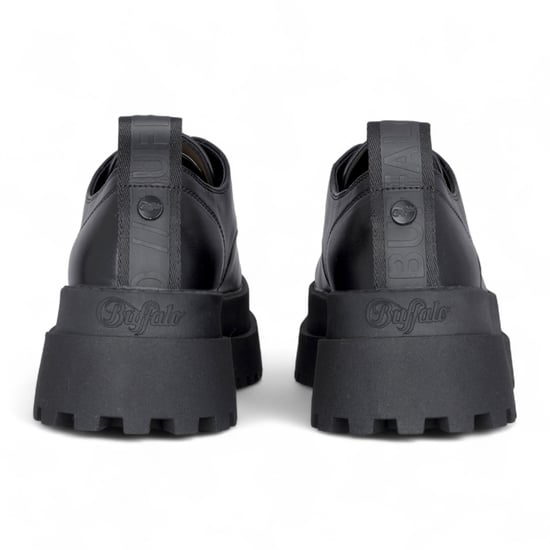 Buffalo Dames Zwarte Veterschoenen met Dikke Platforms - Pluto - Image 5