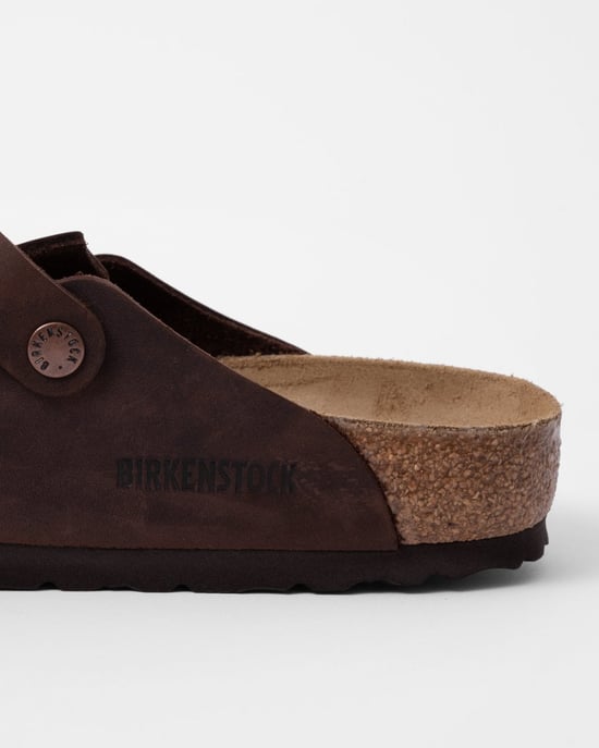 Boston Oiled Nubuck Leather Unisex Clogs - Habana Clogs in Dark Brown - Image 5