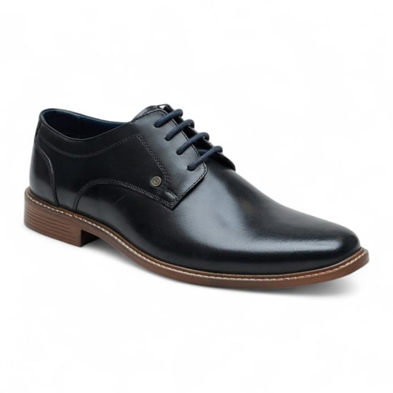 Ben Sherman Men's Black Leather Oxford Brogue Formal Derby Shoes - Pethick - Image 3
