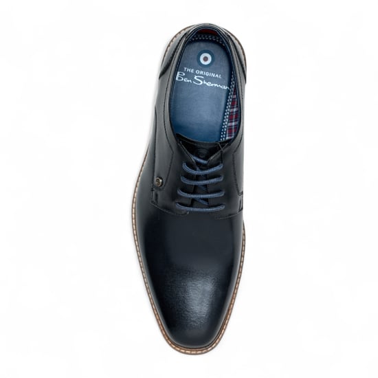 Ben Sherman Men's Black Leather Oxford Brogue Formal Derby Shoes - Pethick - Image 4