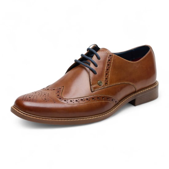 Ben Sherman Herr Bruna Läder Wingtip Oxford Brogue Finskor - Andy - Image 3