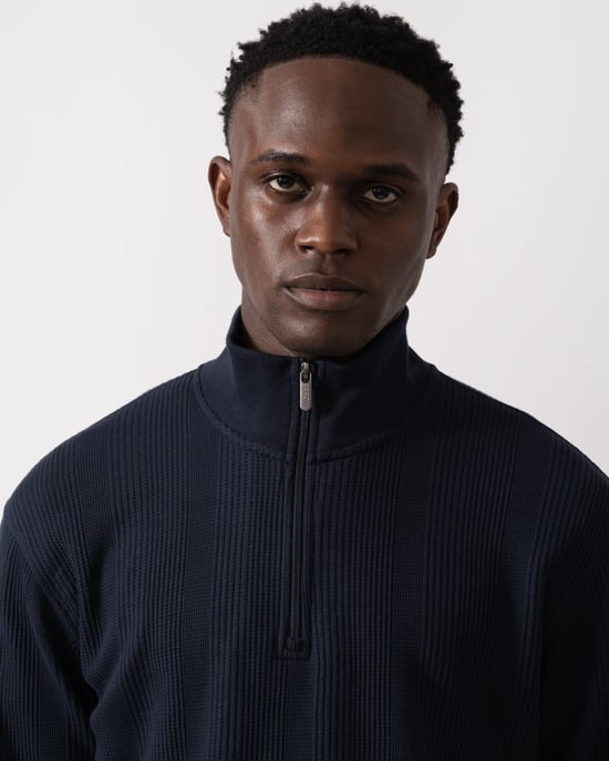 Structure Loungewear Top in Dark Blue - Image 4
