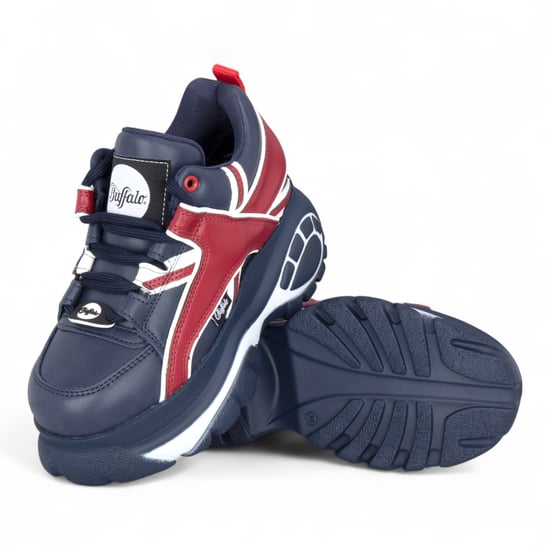 Buffalo Dames Blauw/Rood Chunky Platform Fashion Sneakers - 1339-14 - Image 4
