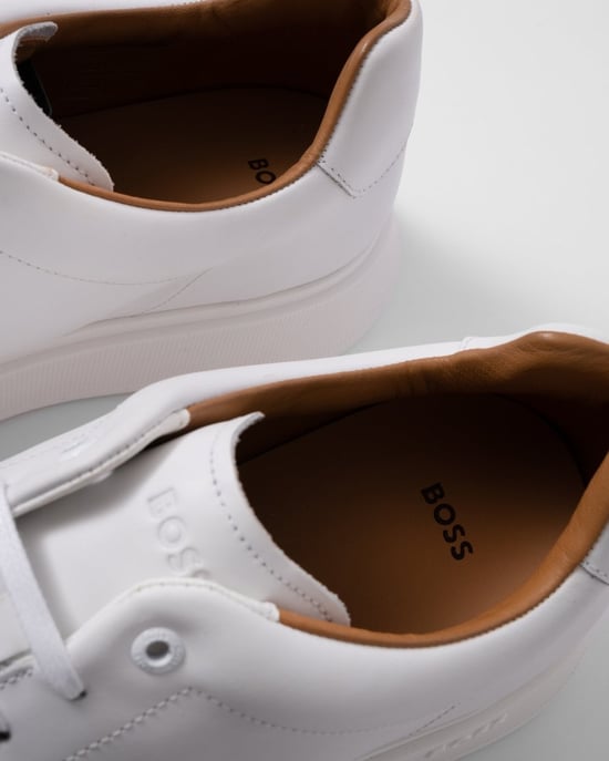 BOSS Orange Bulton Runn Mens Polished Leather Trainers With Rubber Outsole - Image 6
