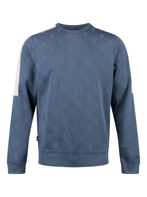 Luke 1977 Men's Gazzas Tears Overprint Sweatshirt in Blue - Image 1