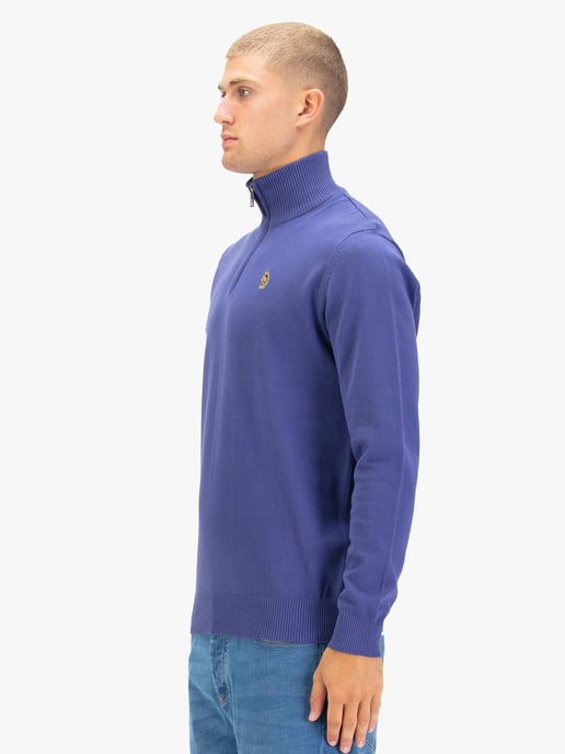 Luke 1977 Men's Pretender Funnel Neck Knitted Jumper in Purple - Image 3