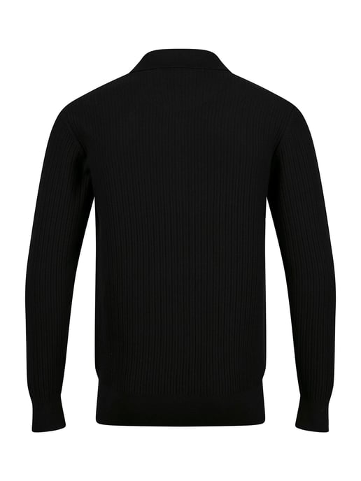 Luke 1977 Men's Lifton Quarter Zip Knitted Funnel in Black - Image 2