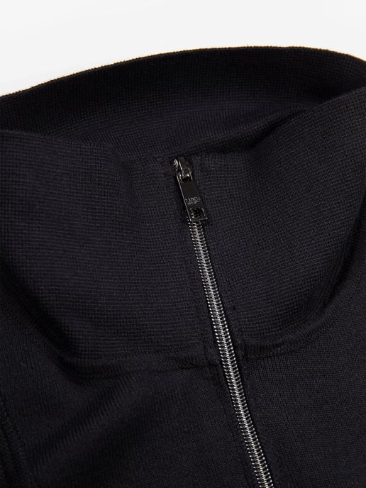 Luke 1977 Men's Lifton Quarter Zip Knitted Funnel in Black - Image 4
