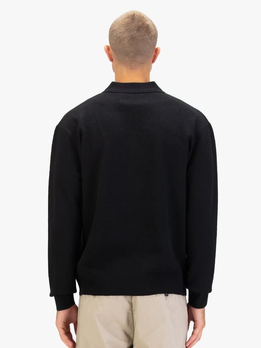 Luke 1977 Men's Kingsbridge Long Sleeve Knitted Polo in Black - Image 4