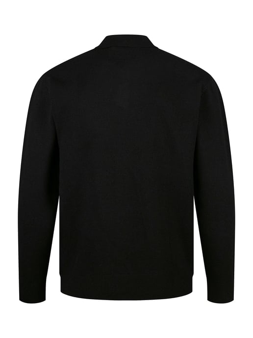 Luke 1977 Men's Kingsbridge Long Sleeve Knitted Polo in Black - Image 5