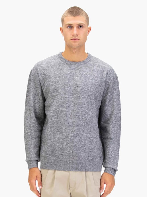 Luke 1977 Men's Salcombe Crew Neck Knitted Jumper in Grey - Image 2