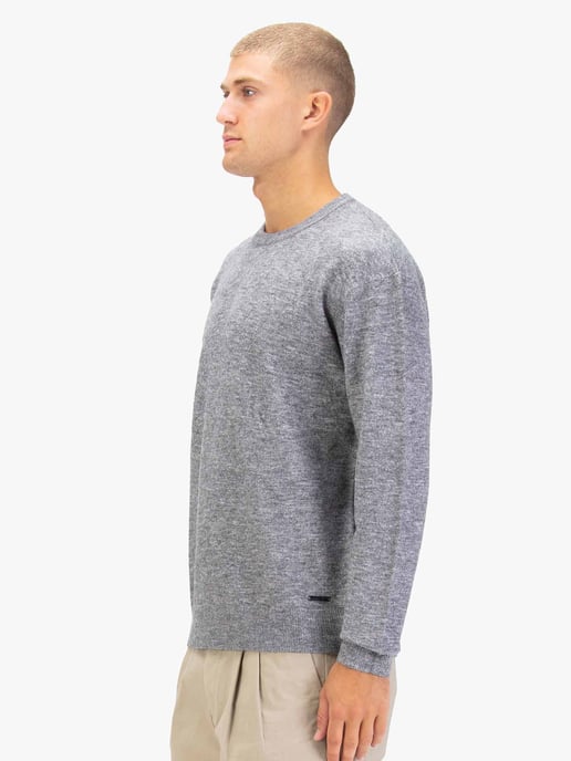 Luke 1977 Men's Salcombe Crew Neck Knitted Jumper in Grey - Image 3