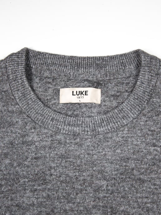 Luke 1977 Men's Salcombe Crew Neck Knitted Jumper in Grey - Image 6