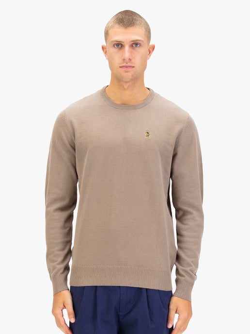 Luke 1977 Men's Gerard 3 Crew Neck Knitted Jumper in Brown - Image 2
