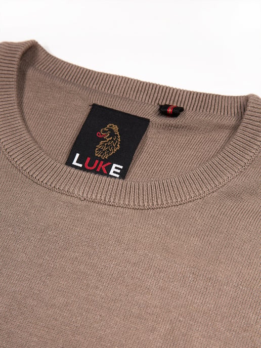 Luke 1977 Men's Gerard 3 Crew Neck Knitted Jumper in Brown - Image 6