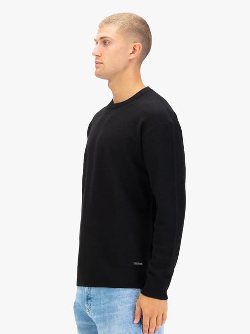 Luke 1977 Men's Salcombe Crew Neck Knitted Jumper in Black - Image 3