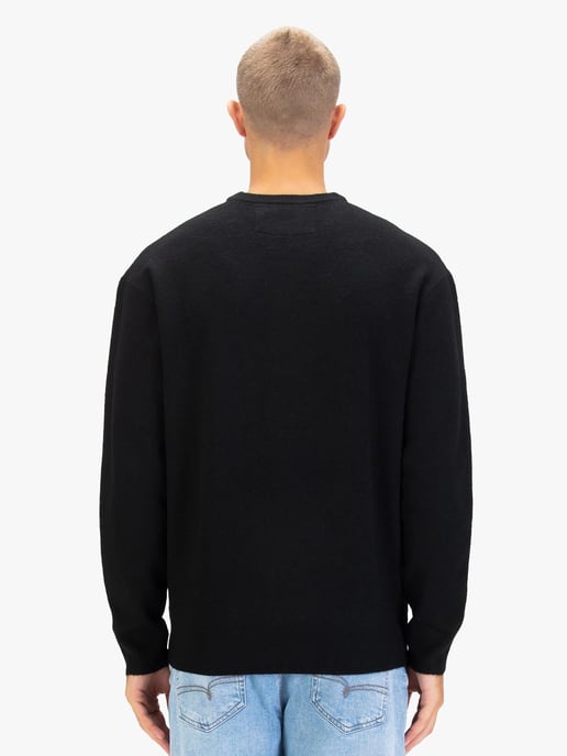 Luke 1977 Men's Salcombe Crew Neck Knitted Jumper in Black - Image 4