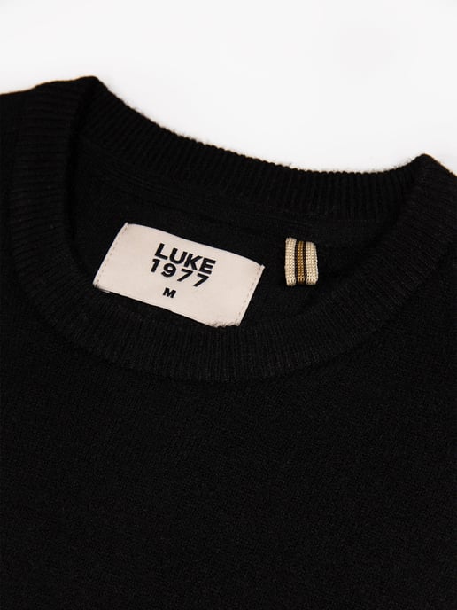 Luke 1977 Men's Salcombe Crew Neck Knitted Jumper in Black - Image 6