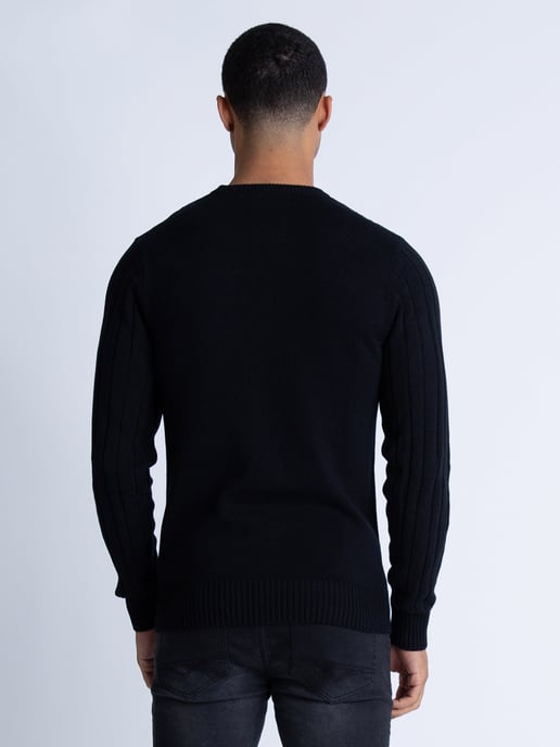 Luke 1977 Men's Morden Crew Neck Knitted Jumper in Black - Image 4