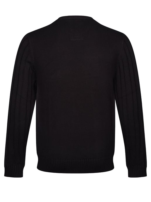 Luke 1977 Men's Morden Crew Neck Knitted Jumper in Black - Image 5