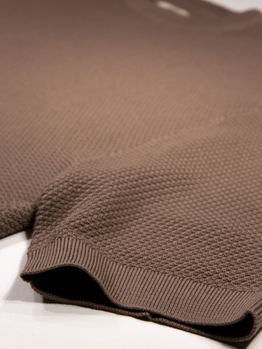 Luke 1977 Men's Ford Relaxed Fit Knitted T-Shirt in Brown - Image 5