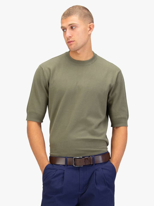 Luke 1977 Men's Farrington Knitted T-Shirt in Green - Image 2