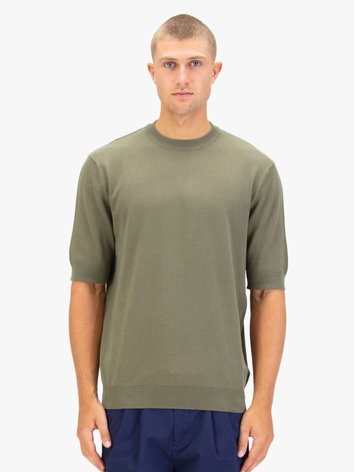 Luke 1977 Men's Farrington Knitted T-Shirt in Green - Image 3