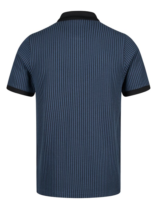 Luke 1977 Men's Matagalpa Button Up Textured Jacquard Polo in Grey - Image 2