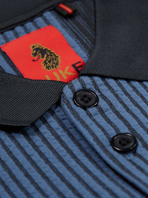 Luke 1977 Men's Matagalpa Button Up Textured Jacquard Polo in Grey - Image 3