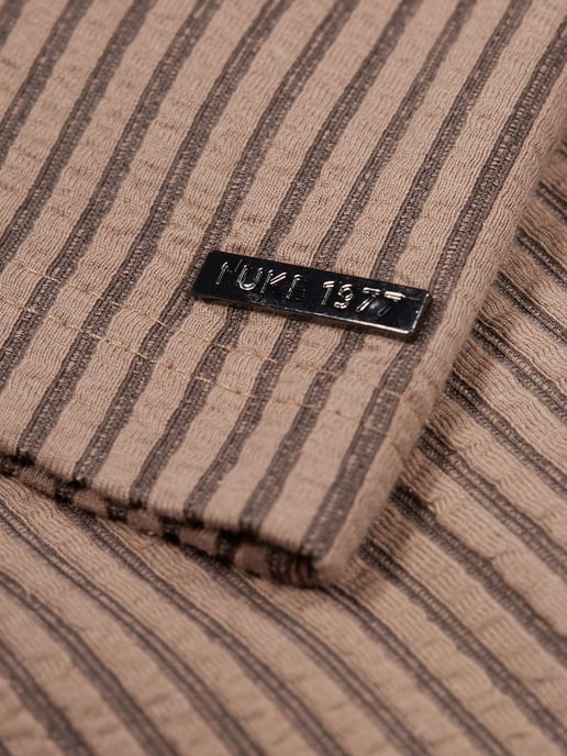 Luke 1977 Men's Matagalpa Button Up Textured Jacquard Polo in Brown - Image 4