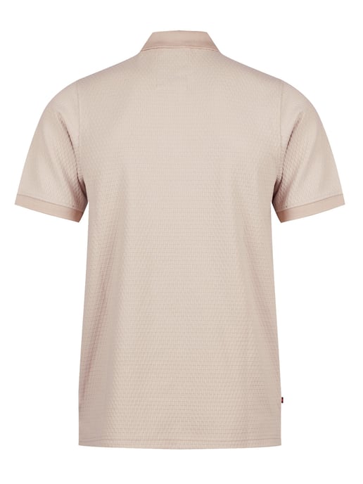 Luke 1977 Men's Izalco Waffle Jacquard Textured Polo in Beige - Image 2
