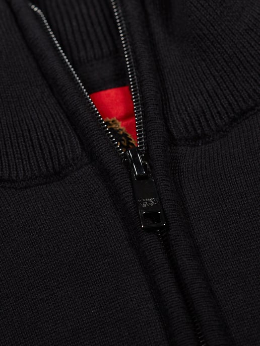 Luke 1977 Men's Jacob 1/4 Zip Knitted Jumper in Black - Image 4