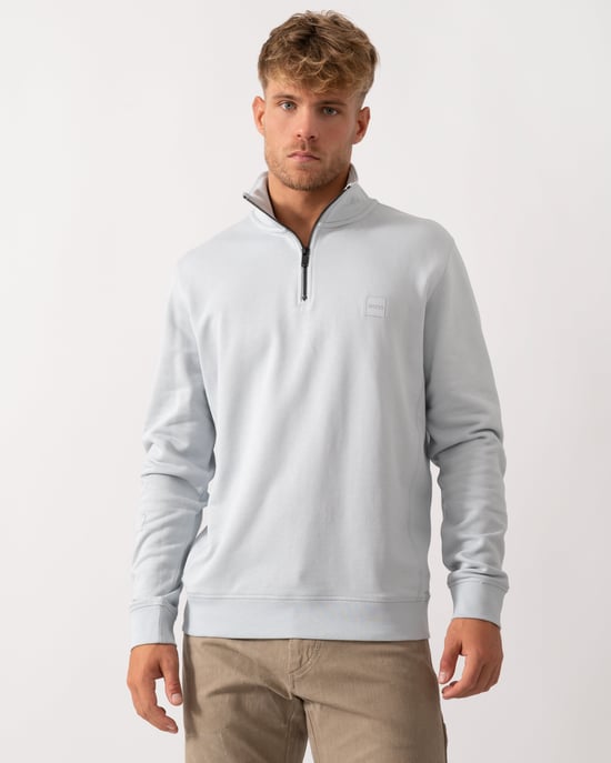 Zetrust 1/4 Zip Sweatshirt in Light Grey - Image 1