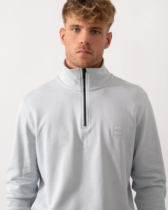Zetrust 1/4 Zip Sweatshirt in Light Grey - Image 3