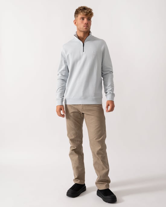 Zetrust 1/4 Zip Sweatshirt in Light Grey - Image 4