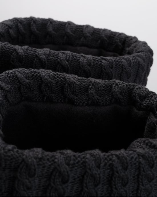 Recycled Mini Cable Tall Boot Sock Tall Sock in Black - Image 4
