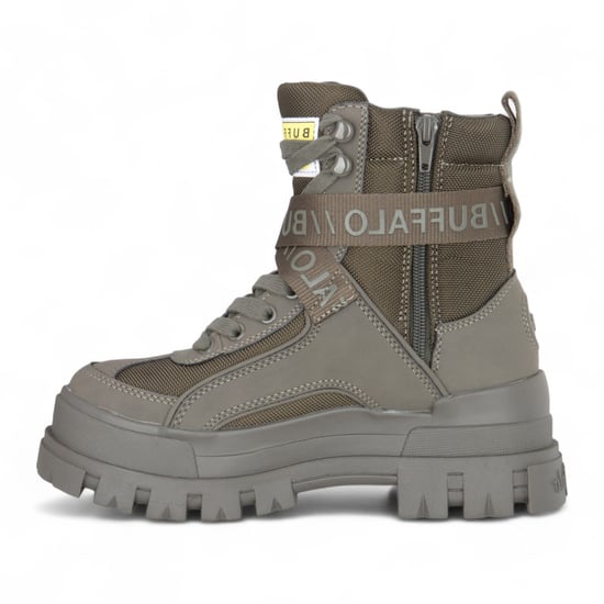 Buffalo Dames Khaki Chunky Platform Hoge Enkel Combat Boots - ASPHA-COM1 - Image 5