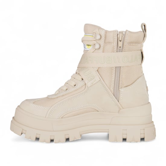 Buffalo Dames Beige Chunky Platform Hoge Enkel Combat Boots - ASPHA-COM1 - Image 5