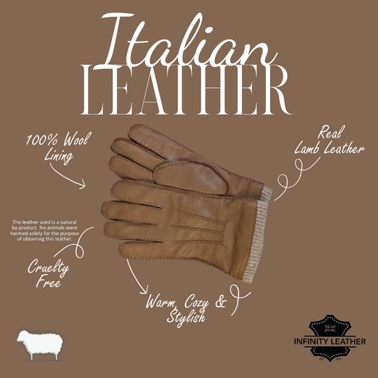 Herenhandschoenen van Italiaans leer met warme wollen voering voor de winter, casual rijden en rijden - Image 4