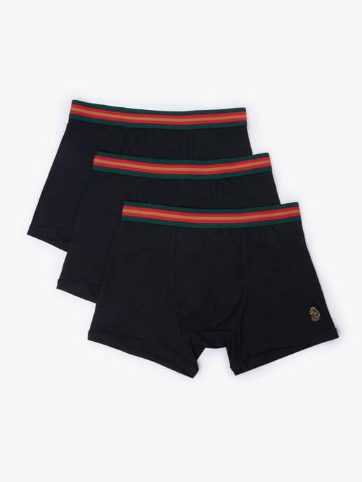 Luke 1977 Men's Rick Long Soft Cotton Trunk Boxers 3 Pack in Black - Image 1